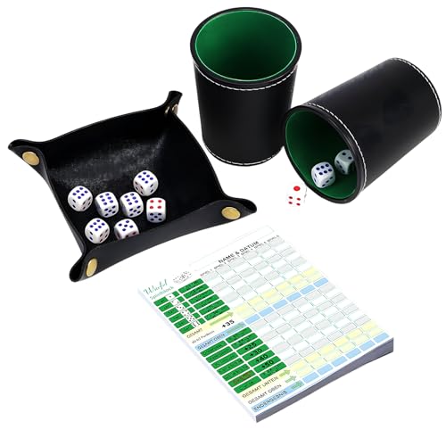 Würfelpoker Set Schocken Set Würfelspiel für Familienabende und Reisen, Dice Cup Leather with 10 Dice, Würfelbecher Mit Würfeln und Bechern Würfelpoker Set Schocken Set Würfelspiel für Familienabende und Reisen, Dice Cup Leather with 10 Dice, Würfelbecher Mit Würfeln und Bechern von BDBFPAN