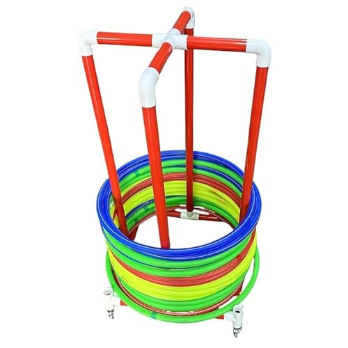 Rollausrüstung Hula-Hoop-Aufbewahrungsregal mit Rädern, rollende PVC-Hula-Hoop-Standhalterungen, tragbares Hula-Hoop-Aufbewahrungsregal for den Sportunterricht in der Mittelschule(35cm (13 3/4")) von BDCPMT