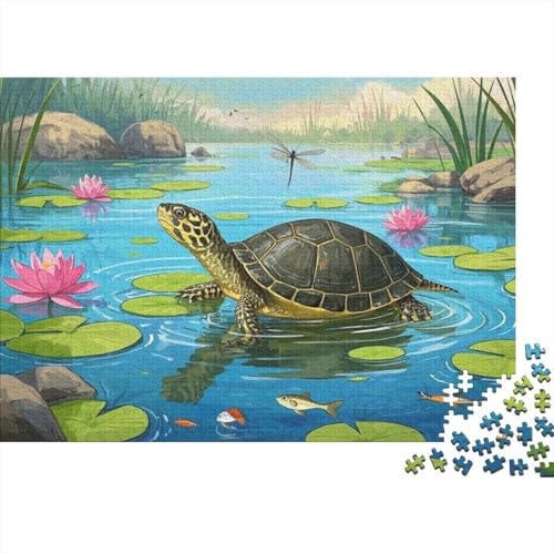 Afrikanische Sideneck Schildkröte Puzzle 1000 Teile Schwer Puzzle Spielzeug Pädagogisches Spiel Impossible Herausforderungsspielzeug Für Erwachsene Kinder (75x50cm) von BDKSLBDIP