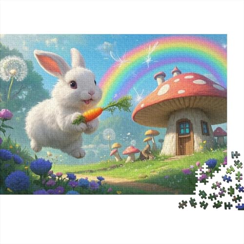 Angora Kaninchen Puzzle 1000 Teile Schwer Puzzle Spielzeug Lernspiel Impossible Herausforderung Spielzeug Für Erwachsene Und Kinder Ab 14 Jahren (75x50cm) von BDKSLBDIP
