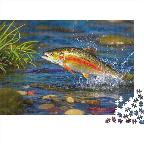 Atlantischer Lachs Puzzle 1000 Teile Schwer Puzzle Spielzeug Pädagogisches Spiel Impossible Herausforderungsspielzeug Für Erwachsene Und Kinder in Bewährter (75x50cm) von BDKSLBDIP