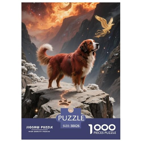 Berner Berghund Puzzle 1000 Teile Schwer Lernspiel Impossible Herausforderungsspielzeug Für Erwachsene Kinder 38x26cm von BDKSLBDIP