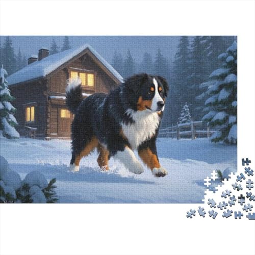 Berner Berghund Puzzles 1000 Teile Schwer Puzzle Spielzeug Lernspiel Impossible Herausforderung Spielzeug Für Erwachsene Und Kinder Ab 14 Jahren (75x50cm) von BDKSLBDIP