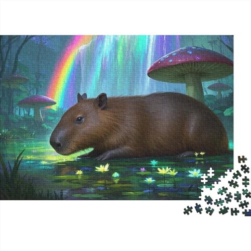 Capybara Puzzle 1000 Teile Schwer Puzzle Spielzeug Pädagogisches Spiel Impossible Herausforderungsspielzeug Für Erwachsene Und Kinder Ab 12 Jahren (75x50cm) von BDKSLBDIP
