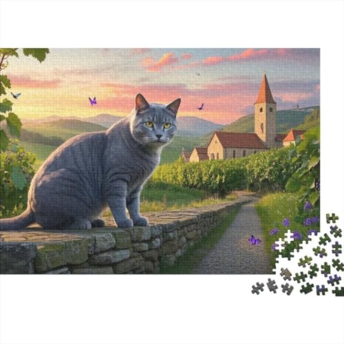Chartreux Puzzle 1000 Teile Schwer Puzzle Spielzeug Pädagogisches Spiel Impossible Herausforderung Spielzeug Für Erwachsene Und Kinder in Bewährter (75x50cm) von BDKSLBDIP