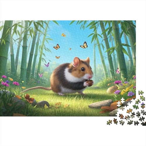 Chinesischer Hamster Puzzles 1000 Teile Schwer Puzzle Spielzeug Pädagogisches Spiel Impossible Herausforderung Spielzeug Für Erwachsene Und Kinder Ab 12 Jahren (75x50cm) von BDKSLBDIP