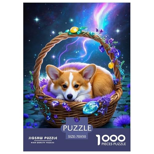Corgi Puzzle 1000 Teile Schwer Lernspiel Impossible Herausforderungsspielzeug Für Erwachsene Kinder Bewährter 70x50cm von BDKSLBDIP