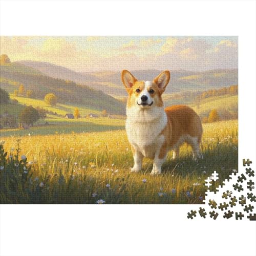 Corgi Puzzle 1000-teilige Schwer Puzzle Spielzeug Lernspiel Impossible Herausforderungsspielzeug Für Erwachsene Und Kinder Ab 12 Jahren (75x50cm) von BDKSLBDIP
