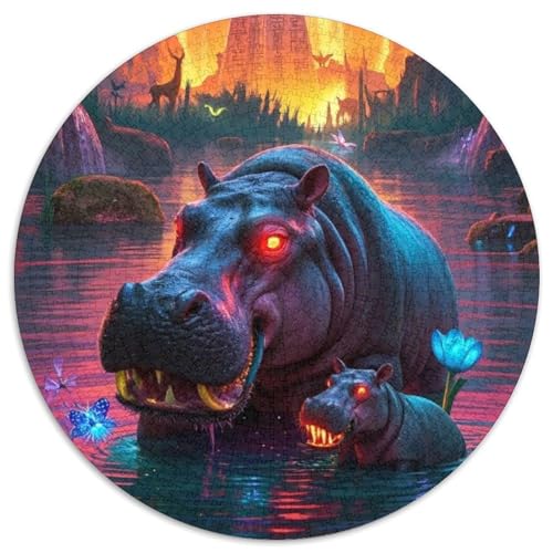 Eidechsenpotamus Puzzle 1000 Teile Schwer Puzzle Spielzeug Lernspiel Impossible Herausforderung Spielzeug Für Erwachsene Und Kinder Ab 14 Jahren (67.5x67.5cm) von BDKSLBDIP