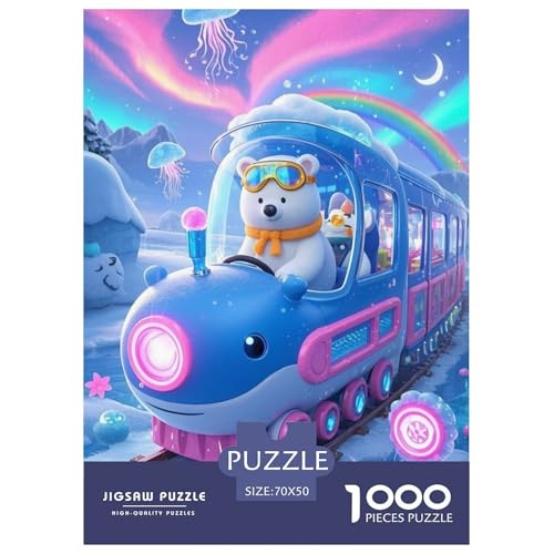 Eisbär Puzzle 1000 Teile Schwer Lernspiel Impossible Herausforderung Spielzeug Für Erwachsene Kinder 70x50cm von BDKSLBDIP