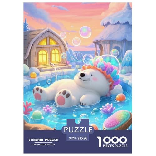 Eisbär Puzzle 1000 Teile Schwer Lernspiel Impossible Herausforderungsspielzeug Für Erwachsene Kinder 38x26cm von BDKSLBDIP