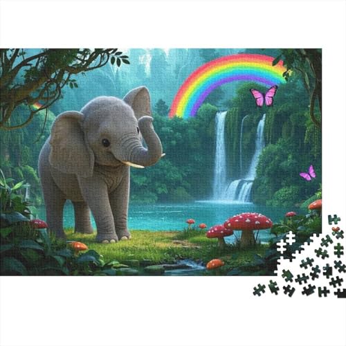 Elefanten Puzzle 1000-teilige Schwer Puzzle Spielzeug Pädagogisches Spiel Impossible Herausforderung Spielzeug Für Erwachsene Und Kinder Ab 12 Jahren (75x50cm) von BDKSLBDIP