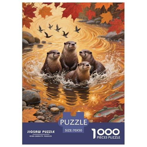 Europäische Otter Puzzle 1000 Teile Schwer Lernspiel Impossible Herausforderung Spielzeug Für Erwachsene Kinder 70x50cm von BDKSLBDIP