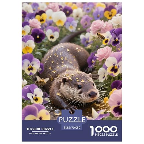 Europäische Otter Puzzle 1000 Teile Schwer Lernspiel Impossible Herausforderungsspielzeug Für Erwachsene Kinder 70x50cm von BDKSLBDIP