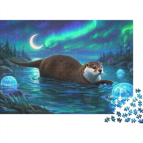 Europäische Otter Puzzle 1000-teilige Schwer Puzzle Spielzeug Lernspiel Impossible Herausforderung Spielzeug Für Erwachsene Und Kinder Ab 12 Jahren (75x50cm) von BDKSLBDIP