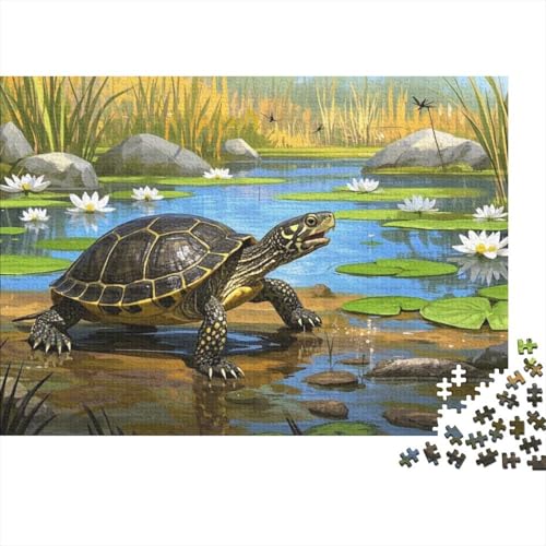 Europäische Teichschildkröte Puzzle 1000 Teile Schwer Puzzle Spielzeug Lernspiel Impossible Herausforderungsspielzeug Für Erwachsene Und Kinder Ab 14 Jahren (75x50cm) von BDKSLBDIP