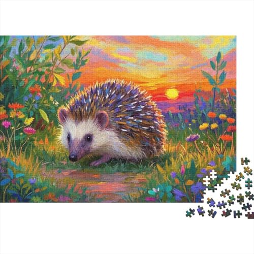 Europäischer Hedgehog Puzzle 1000 Teile Schwer Puzzle Spielzeug Lernspiel Impossible Herausforderung Spielzeug Für Erwachsene Und Kinder Ab 12 Jahren (75x50cm) von BDKSLBDIP