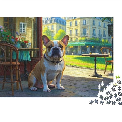 Französische Bulldogsge Puzzle 1000 Teile Schwer Puzzle Spielzeug Lernspiel Impossible Herausforderungsspielzeug Für Erwachsene Und Kinder in Bewährter (75x50cm) von BDKSLBDIP