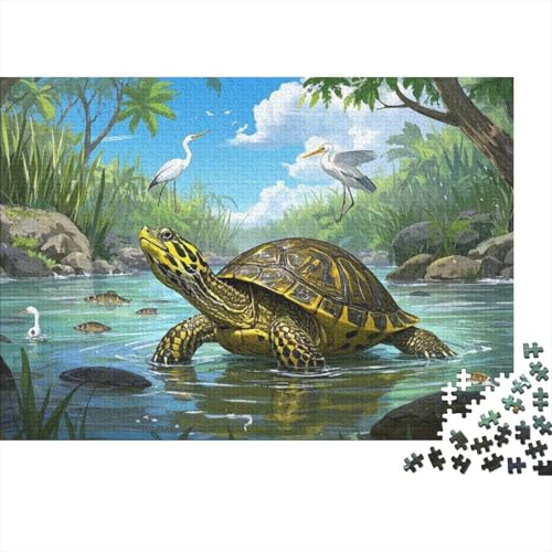 Gelb-Tempelschildkröte Puzzle 1000-teilige Schwer Puzzle Spielzeug Pädagogisches Spiel Impossible Herausforderung Spielzeug Für Erwachsene Und Kinder in Bewährter (75x50cm) von BDKSLBDIP