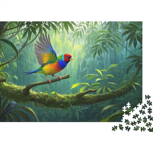 Gouldianischer Finch Puzzle 1000-teilige Schwer Puzzle Spielzeug Lernspiel Impossible Herausforderungsspielzeug Für Erwachsene Kinder (75x50cm) von BDKSLBDIP