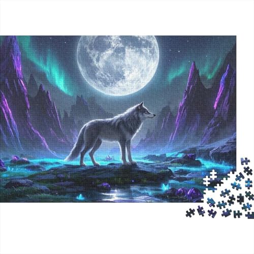 Grauer Wolf Puzzles 1000-teilige Schwer Puzzle Spielzeug Lernspiel Impossible Herausforderungsspielzeug Für Erwachsene Kinder (75x50cm) von BDKSLBDIP