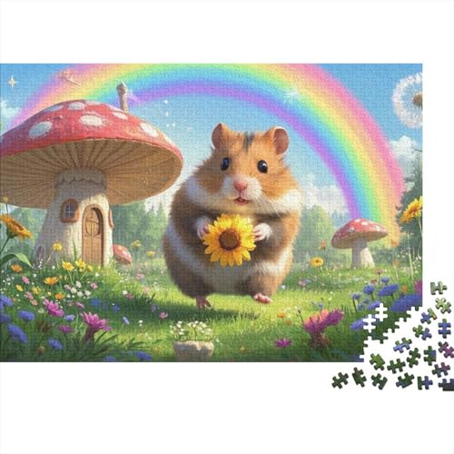 Hamster Puzzle 1000-teilige Schwer Puzzle Spielzeug Pädagogisches Spiel Impossible Herausforderung Spielzeug Für Erwachsene Und Kinder Ab 12 Jahren (75x50cm) von BDKSLBDIP