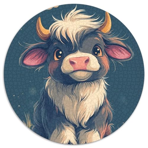 Highland Süße Landschafttle Puzzle 1000-teilige Schwer Puzzle Spielzeug Lernspiel Impossible Herausforderungsspielzeug Für Erwachsene Und Kinder Ab 14 Jahren (67.5x67.5cm) von BDKSLBDIP