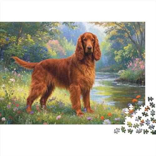 Irischer Setter Puzzle 1000-teilige Schwer Puzzle Spielzeug Lernspiel Impossible Herausforderung Spielzeug Für Erwachsene Und Kinder in Bewährter (75x50cm) von BDKSLBDIP