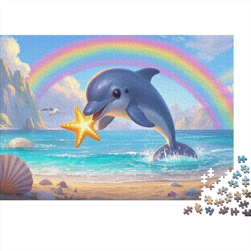 Kleiner Delphin Puzzle 1000-teilige Schwer Puzzle Spielzeug Lernspiel Impossible Herausforderung Spielzeug Für Erwachsene Und Kinder Ab 14 Jahren (75x50cm) von BDKSLBDIP