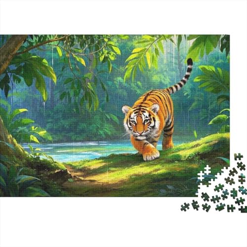 Kleiner Tiger Puzzle 1000 Teile Schwer Puzzle Spielzeug Pädagogisches Spiel Impossible Herausforderungsspielzeug Für Erwachsene Und Kinder Ab 12 Jahren (75x50cm) von BDKSLBDIP