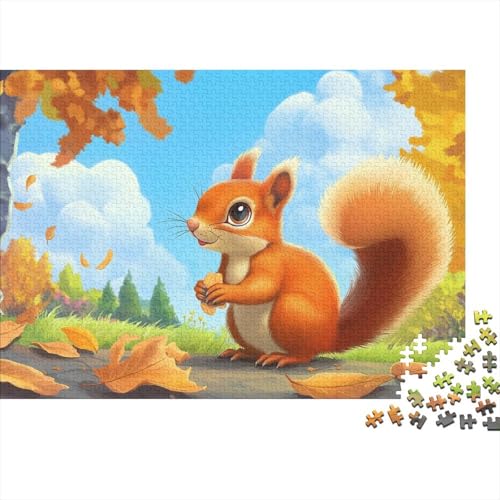 Kleines Eichhörnchen Puzzle 1000 Teile Schwer Puzzle Spielzeug Pädagogisches Spiel Impossible Herausforderungsspielzeug Für Erwachsene Und Kinder Ab 12 Jahren (75x50cm) von BDKSLBDIP