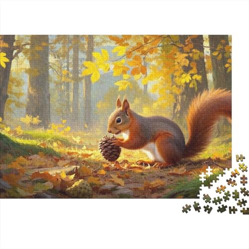 Kleines Eichhörnchen Puzzles 1000 Teile Schwer Puzzle Spielzeug Pädagogisches Spiel Impossible Herausforderung Spielzeug Für Erwachsene Und Kinder Ab 14 Jahren (75x50cm) von BDKSLBDIP