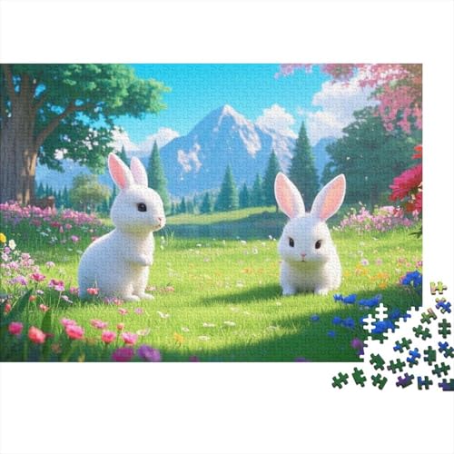 Little Weiß Rabbit Puzzles 1000 Teile Schwer Puzzle Spielzeug Pädagogisches Spiel Impossible Herausforderung Spielzeug Für Erwachsene Und Kinder in Bewährter (75x50cm) von BDKSLBDIP