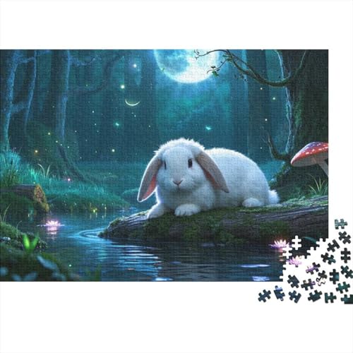 Lop Kaninchen Puzzle 1000-teilige Schwer Puzzle Spielzeug Lernspiel Impossible Herausforderungsspielzeug Für Erwachsene Und Kinder Ab 12 Jahren (75x50cm) von BDKSLBDIP