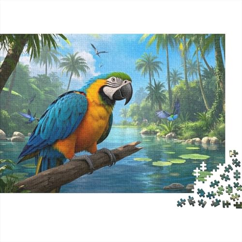 Macaw Puzzle 1000 Teile Schwer Puzzle Spielzeug Pädagogisches Spiel Impossible Herausforderung Spielzeug Für Erwachsene Und Kinder Ab 12 Jahren (75x50cm) von BDKSLBDIP