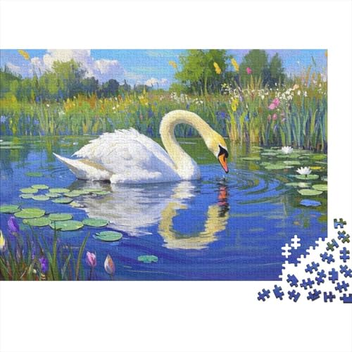 Mute Schwan Puzzles 1000 Teile Schwer Puzzle Spielzeug Lernspiel Impossible Herausforderung Spielzeug Für Erwachsene Und Kinder Ab 12 Jahren (75x50cm) von BDKSLBDIP