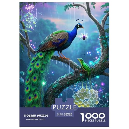 Pfauen Puzzle 1000 Teile Schwer Lernspiel Impossible Herausforderungsspielzeug Für Erwachsene Kinder Bewährter 38x26cm von BDKSLBDIP
