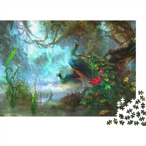 Pfauen Puzzles 1000 Teile Schwer Puzzle Spielzeug Lernspiel Impossible Herausforderungsspielzeug Für Erwachsene Und Kinder in Bewährter (75x50cm) von BDKSLBDIP