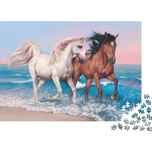 Pferd Puzzles 1000 Teile Schwer Puzzle Spielzeug Lernspiel Impossible Herausforderung Spielzeug Für Erwachsene Kinder (75x50cm) von BDKSLBDIP