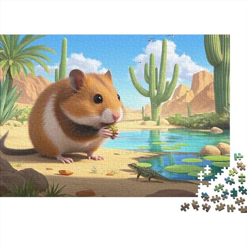 Roborovski Zwerg Hamster Puzzle 1000-teilige Schwer Puzzle Spielzeug Lernspiel Impossible Herausforderung Spielzeug Für Erwachsene Und Kinder in Bewährter (75x50cm) von BDKSLBDIP