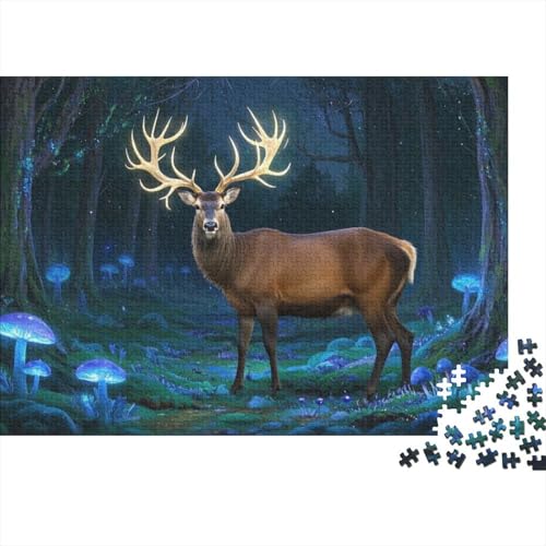 Roter Hirsch Puzzle 1000 Teile Schwer Puzzle Spielzeug Pädagogisches Spiel Impossible Herausforderung Spielzeug Für Erwachsene Und Kinder Ab 12 Jahren (75x50cm) von BDKSLBDIP