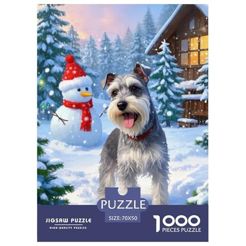 Schnauzer Puzzle 1000 Teile Schwer Lernspiel Impossible Herausforderung Spielzeug Für Erwachsene Kinder 70x50cm von BDKSLBDIP