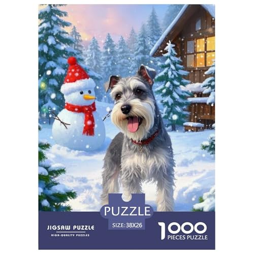 Schnauzer Puzzle 1000 Teile Schwer Lernspiel Impossible Herausforderungsspielzeug Für Erwachsene Kinder 38x26cm von BDKSLBDIP