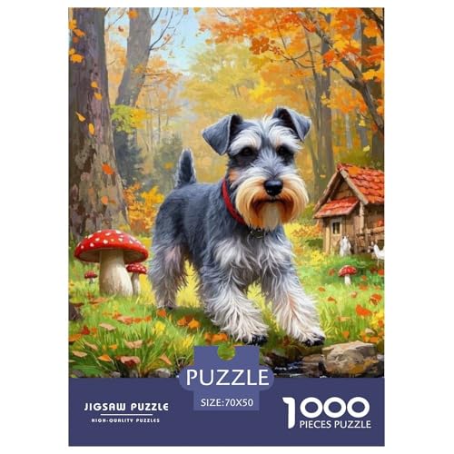 Schnauzer Puzzle 1000 Teile Schwer Lernspiel Impossible Herausforderungsspielzeug Für Erwachsene Kinder 70x50cm von BDKSLBDIP