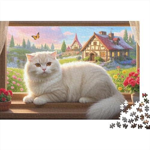Schottische Fold Puzzle 1000-teilige Schwer Puzzle Spielzeug Lernspiel Impossible Herausforderung Spielzeug Für Erwachsene Und Kinder in Bewährter (75x50cm) von BDKSLBDIP
