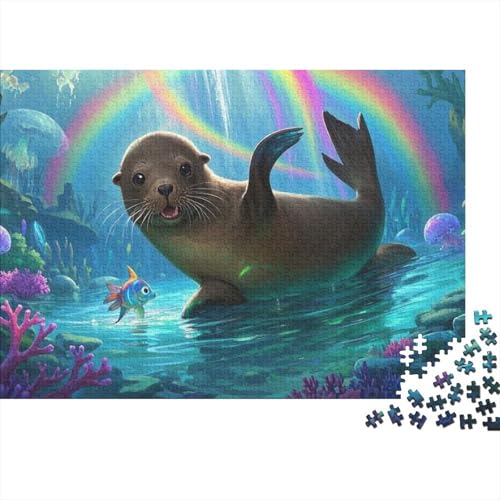 Seelöwe Puzzle 1000-teilige Schwer Puzzle Spielzeug Lernspiel Impossible Herausforderungsspielzeug Für Erwachsene Und Kinder Ab 12 Jahren (75x50cm) von BDKSLBDIP