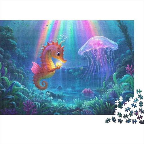 Seepferd Puzzle 1000 Teile Schwer Puzzle Spielzeug Pädagogisches Spiel Impossible Herausforderung Spielzeug Für Erwachsene Und Kinder Ab 12 Jahren (75x50cm) von BDKSLBDIP