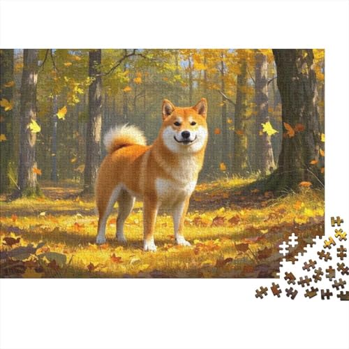 Shiba Inu Puzzle 1000 Teile Schwer Puzzle Spielzeug Pädagogisches Spiel Impossible Herausforderung Spielzeug Für Erwachsene Kinder (75x50cm) von BDKSLBDIP