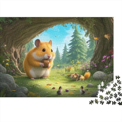 Syrischer Hamste Puzzle 1000 Teile Schwer Puzzle Spielzeug Lernspiel Impossible Herausforderungsspielzeug Für Erwachsene Und Kinder in Bewährter (75x50cm) von BDKSLBDIP