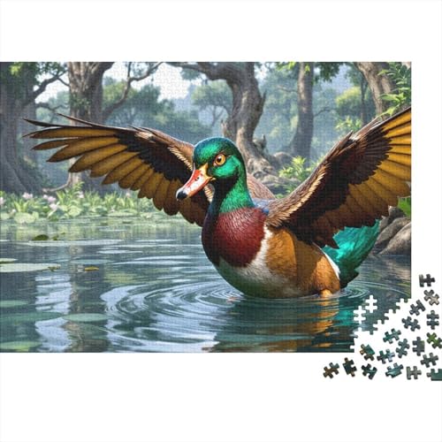 Wilde Ente Puzzles 1000 Teile Schwer Puzzle Spielzeug Pädagogisches Spiel Impossible Herausforderung Spielzeug Für Erwachsene Und Kinder in Bewährter (75x50cm) von BDKSLBDIP